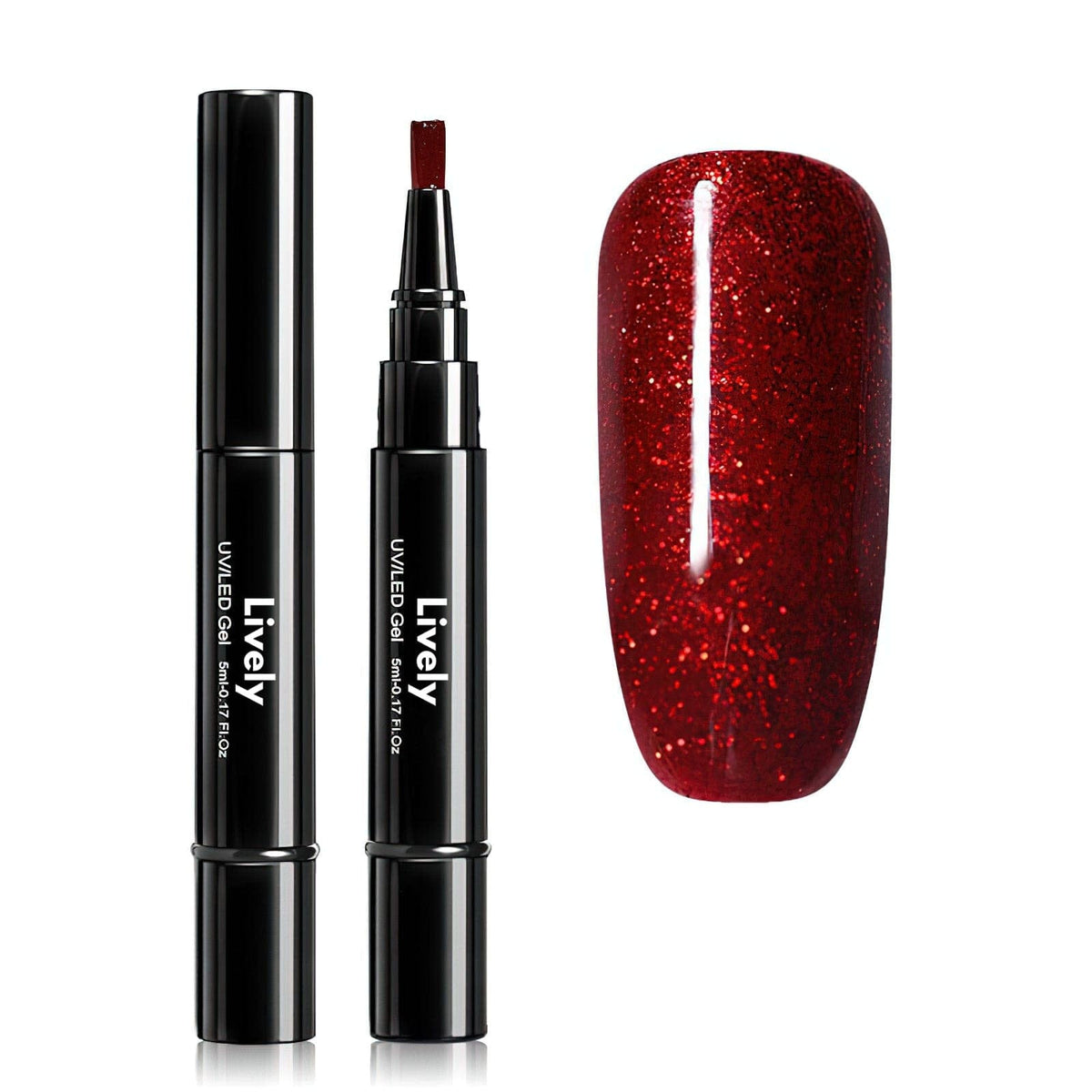 Lively® Ongles & Manucures Paillettes Bordeaux Stylo vernis à ongles | Lively®