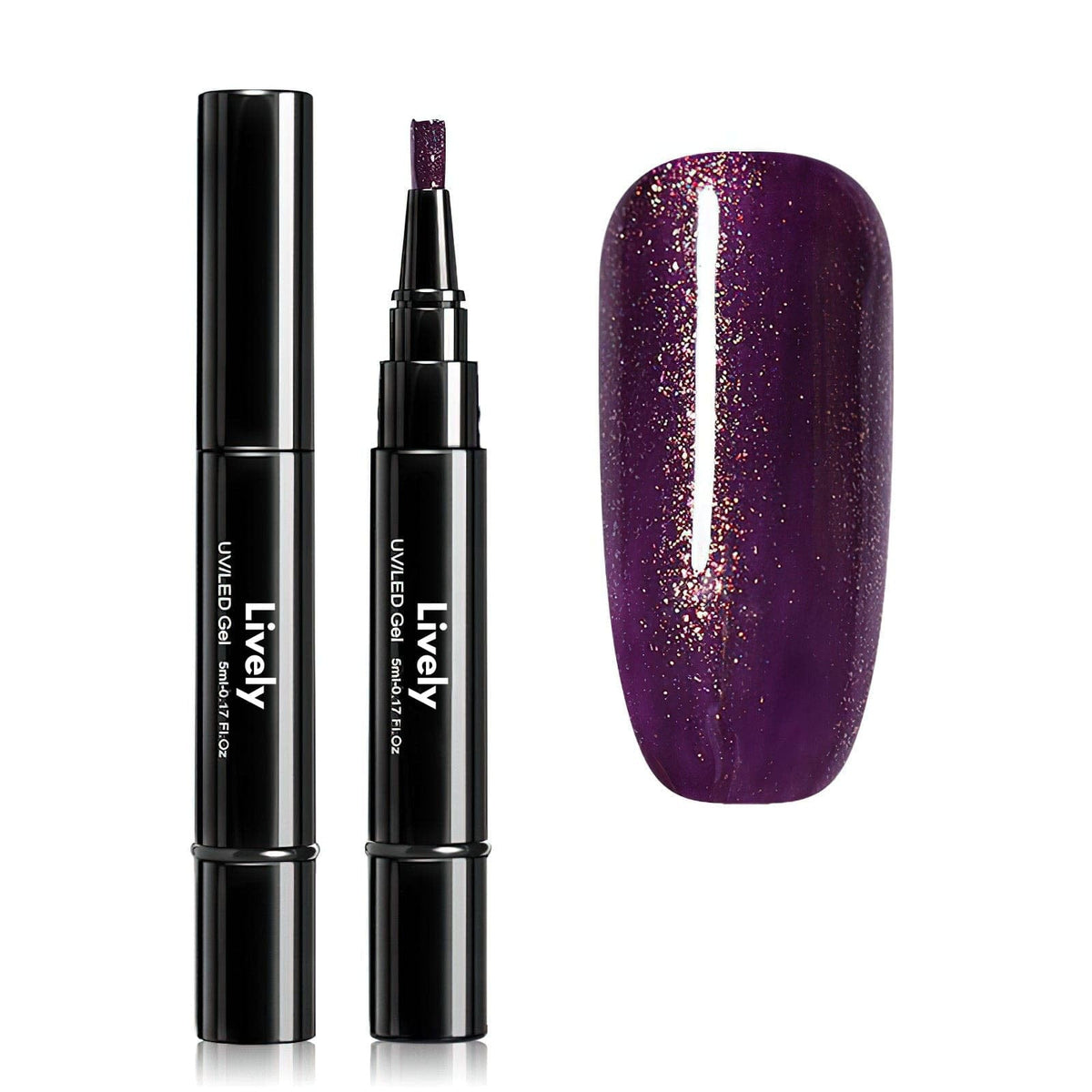 Lively® Ongles & Manucures Mauve pailleté Stylo vernis à ongles | Lively®