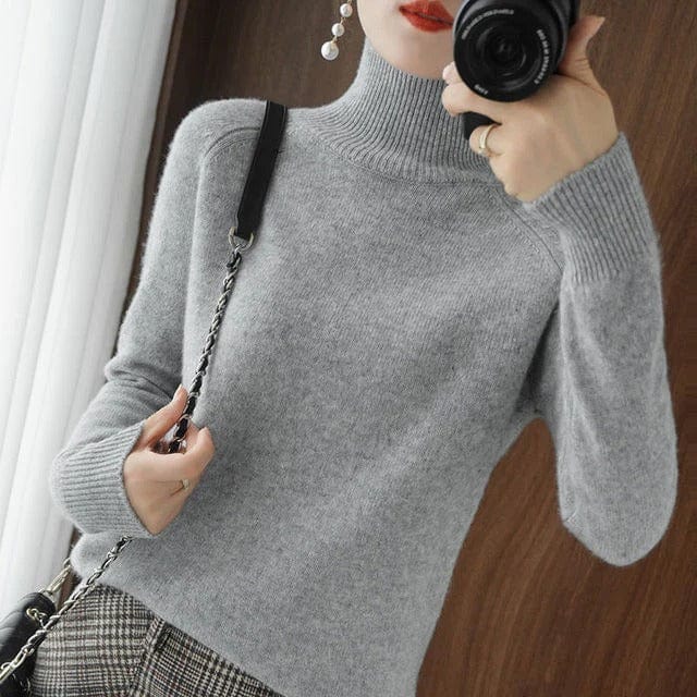 Lively® Vêtements automn & hiver Gris / S Col Roulé Cachemire | Lively®