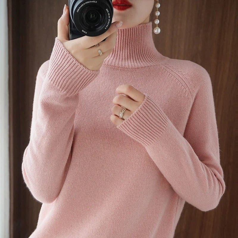 Lively® Vêtements automn & hiver Rose / S Col Roulé Cachemire | Lively®