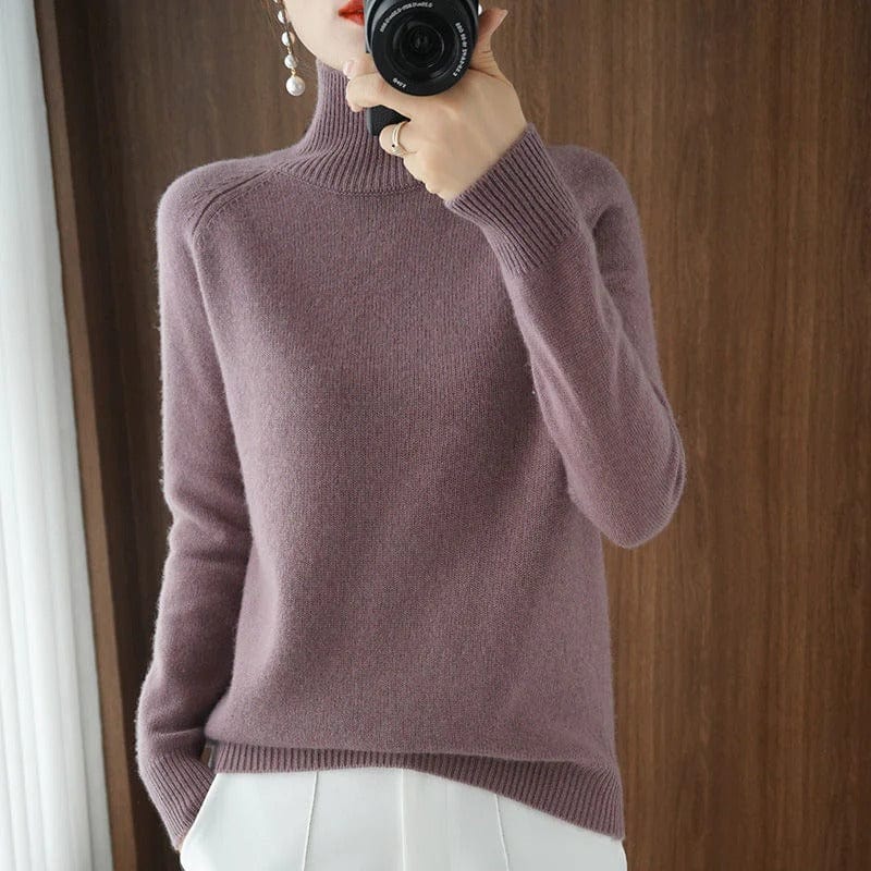Lively® Vêtements automn & hiver Violet / S Col Roulé Cachemire | Lively®