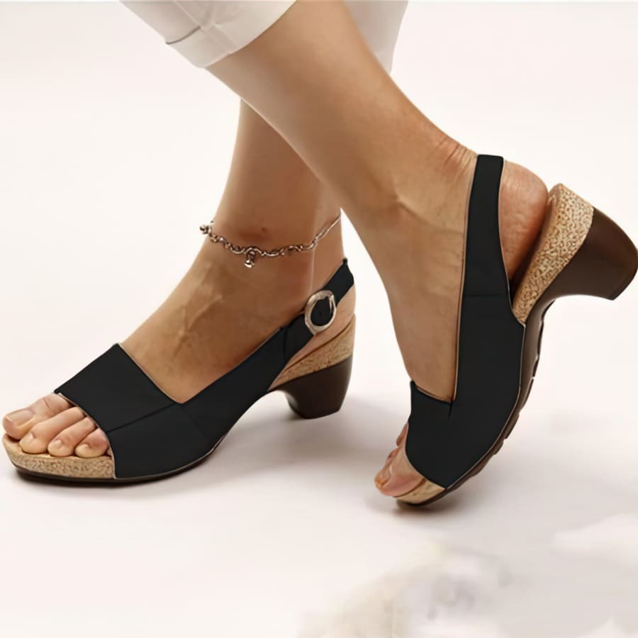 Lively® Sandales Noir / 36 Sandales Orthopédiques à Talon | Lively™
