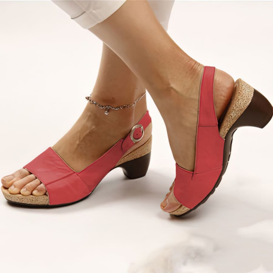 Lively® Sandales Rouge / 36 Sandales Orthopédiques à Talon | Lively™