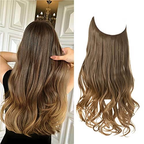 Lively® Braun bis Gold / 40cm - 110g Unsichtbare Haar Extensions - Gewellt