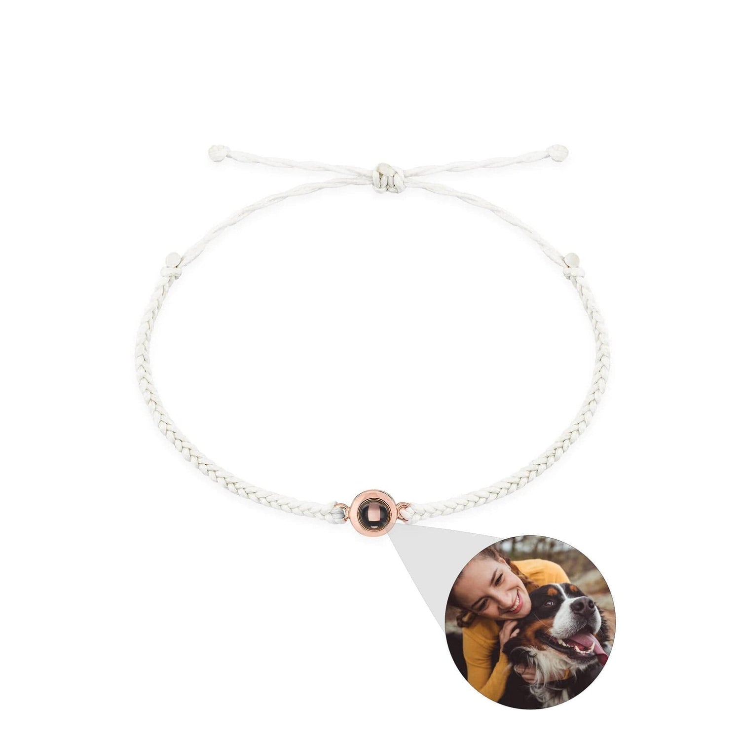Lively® Vêtements automn & hiver Blanc - Rose doré Bracelet photo unique | Lively®